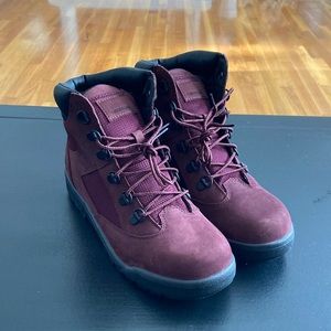 Timberland tall field boot burgundy maroon limited edition boys size 6 womens 8